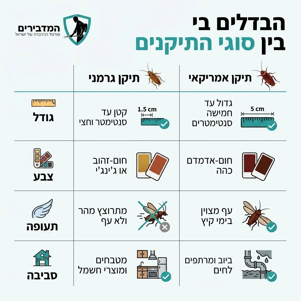אינפוגרפיקה — הבדלים בין סוגי התיקנים: השוואה בין תיקן גרמני, תיקן אמריקאי