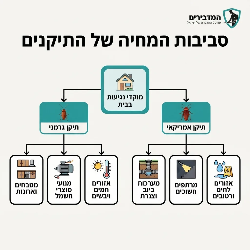 אינפוגרפיקה — סביבות המחיה של התיקנים: מוקדי נגיעות בבית